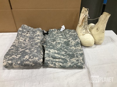 (11) Pairs of Wet Weather Trousers, (1) Pair of Boots & Assorted Items