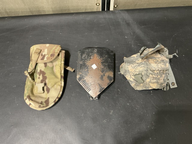 (44) Entrenching Tools, (77) General Purpose Canteen Pouches & Assorted Items