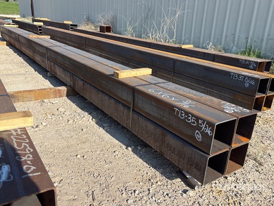 Quantity of (4) 6 in x 6 in x 3/16 x 24 ft Square Tubing (Unused)