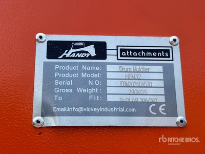 2026 Handy HEM32 36 in Excavator Mulcher - Fits 4 - 8 ton (Unused)