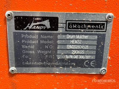 2026 Handy HEM32 36 in Excavator Mulcher - Fits 4 - 8 ton (Unused)