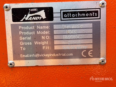 2026 Handy HEM32 36 in Excavator Mulcher - Fits 4 - 8 ton (Unused)