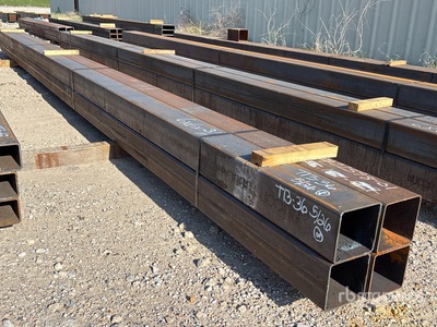 Quantity of (4) 6 in x 6 in x 3/16 x 24 ft Square Tubing (Unused)