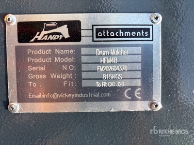 2026 Handy HEM48 48 in Excavator Mulcher - Fits Cat 320 (Unused)