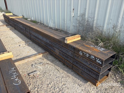 Quantity of (4) 4 in x 12 in x 3/16 x 20 ft Rectangle Tubing (Unused)