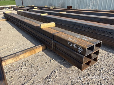 Quantity of (6) 6 in x 4 in x 1/4 x 20 ft Rectangle Tubing (Unused)