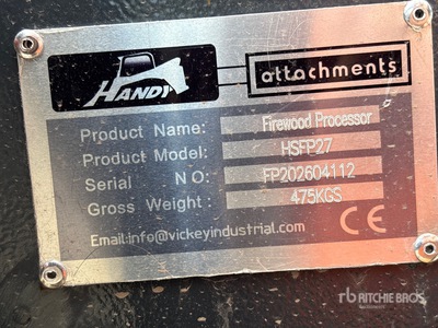 2026 Handy HSFP27 Skid Steer Firewood Processor (Unused)