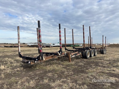 2014 Doepker 32 ft Super B-Train Lead Hayrack Log Trailer