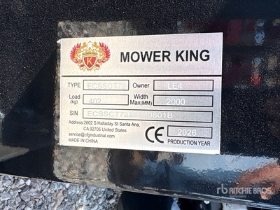 2026 Mower King ECSSCT72 60 in Schranklader Sleuvenmaker (Unused)