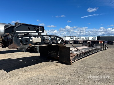 2014 Deloupe 75 ton Tri/A Single Drop Removable Gooseneck Lowboy Trailer