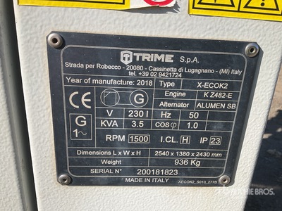 2018 Trime X-ECOK2 Light Tower
