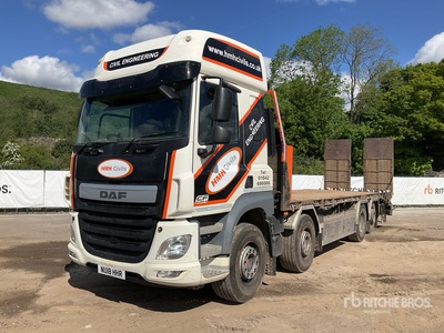 2018 DAF CF460 8x2 Twin-Steer Beavertail Plant شاحنة مسطحة
