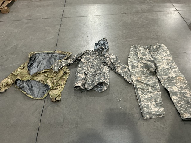 (19) Wet Weather Jackets, (3) Extreme Cold Weather Trousers & Assorted Items