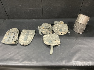 (19) Water Canteen Cups, (31) Entrenching Tool Carriers & Assorted Items