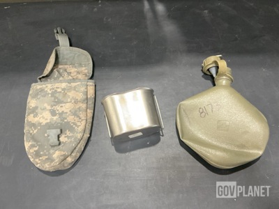 (6) Water Canteen Cups, (33) Water Canteens & Assorted Items