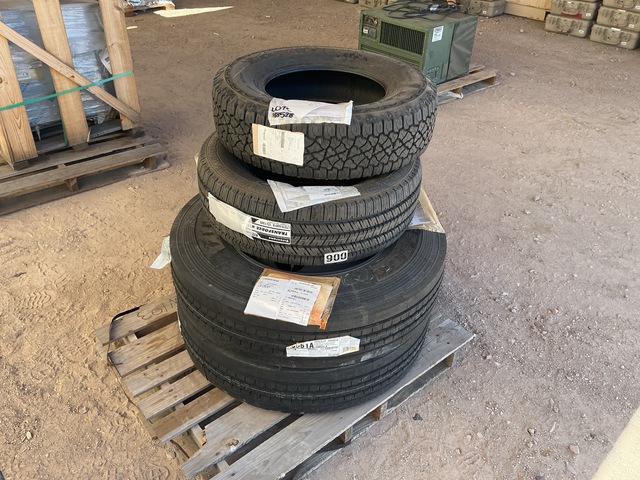 (2) Firestone 10R22.5 Tires w/Wheels & (2) LT275/65R18 Tires (2) Firestone 10R22.5 Tires w/Wheels & (2) LT275/65R18 Tires