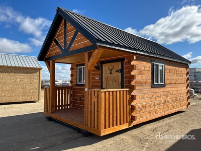 12 ft x 20 ft Skid-Mounted Log Cabin