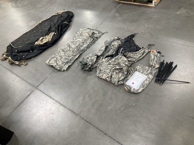 (6) ICS Improved Combat Shelters, (42) Insect Repellant Nets & Assorted Items