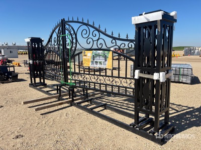 2026 Suihe NFG-20FGP-EU 20 ft x 5 ft Wrought Iron Bi-Parting Driveway Gate (Unused)