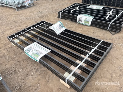 Quantity of (5) 5.9'ft x 3.3'ft Black Welded Galvanized Steel Fencing Ogrodzenie terenu