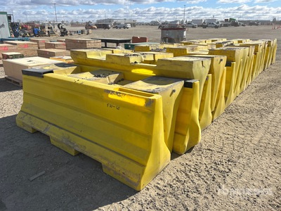 Quantity of Yellow Road Barriers