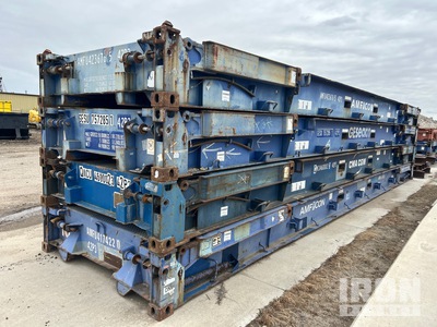 Quantity of (4) 40 ft Collapsible Flat Rack Storage Container