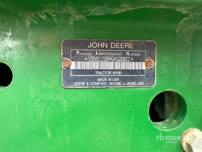 2016 John Deere 6175R 4WD Tractor Agrícola
