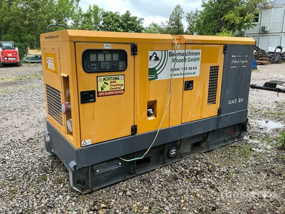 2015 Atlas Copco QAS80 80 kVA Skid-Mounted Generator Set