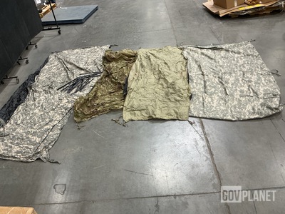 (43) Tarpaulins, (3) Shelters, (4) ICS Improved Combat Shelters & Assorted Items