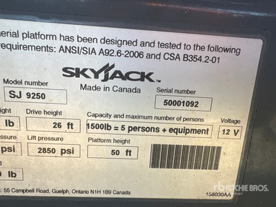 2013 Skyjack SJ9250 RT Diesel Scissor Lift