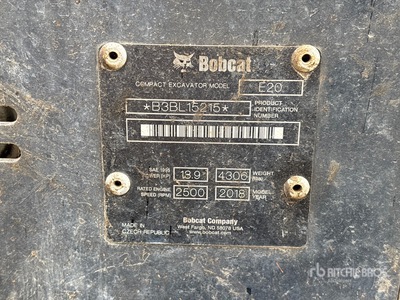 2018 Bobcat E20 Mini Excavator