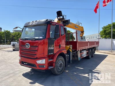 2024 XCMG SQS350 14 ton on 2024 FAW J6L-280 6x4 Sleeper Flatbed Truck with Crane