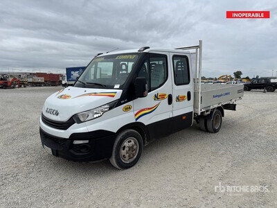2019 Iveco Daily 35C15 Crew Cab Flatbed Truck (Inoperable)