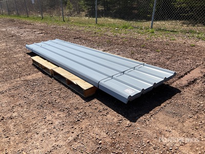 Quantity of (100) Metal roofing, Grey 3ft x 12ft
