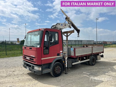 Pesci P444 Articulated Boom on 2000 Iveco Eurocargo 80E15 4x2 Flatbed Truck with Crane
