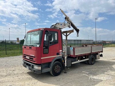 Pesci P444 Articulated Boom on 2000 Iveco Eurocargo 80E15 4x2 Flatbed Truck with Crane