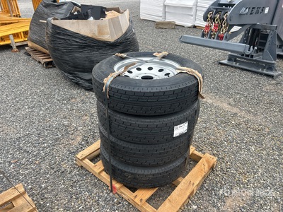 Quantity of (4) 5 on 5 Radials ST205 x 75 x 15 Tires
