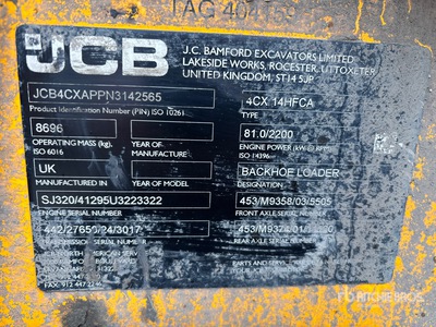 2022 JCB 4CX Backhoe Loader