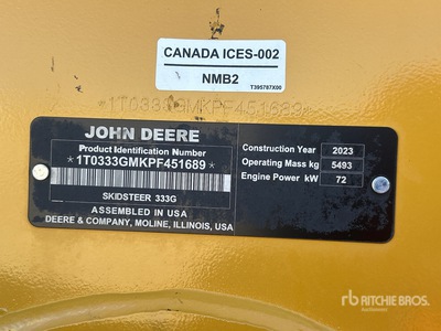 2023 John Deere 333G Two-Speed High Flow Compact Track Loader