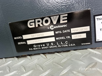 2020 Grove GRT8090 90 ton Rough Terrain Crane