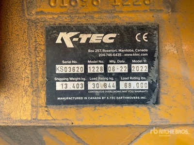 2022 K-TEC 1228 Pull Scraper