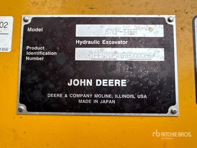 2024 John Deere 870 P-Tier VG Tracked Excavator