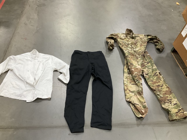 (5) Mechanics Coveralls, (5) Food Service Smocks & Assorted Items