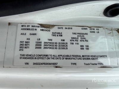 2019 International LT625 Sleeper Prime Mover