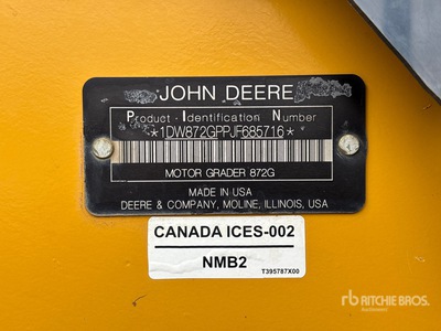 2018 John Deere 872GP AWD Motor Grader