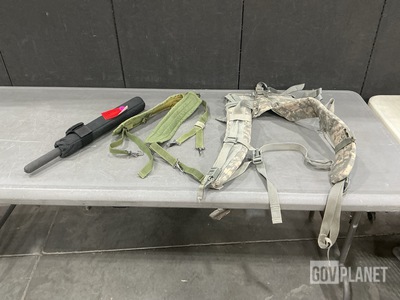 (60) Individual Equipment Suspenders, (6) Training Batons & Assorted Items