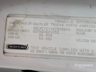 2016 Freightliner M2 106 6x4 Camion à eau