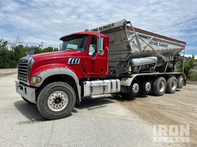 Dahms Ultra XL 18 on 2014 Mack GU713 12x4 Stone Spreader Truck