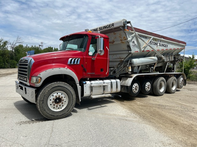 Dahms Ultra XL 18 on 2014 Mack GU713 12x4 Stone Spreader Truck