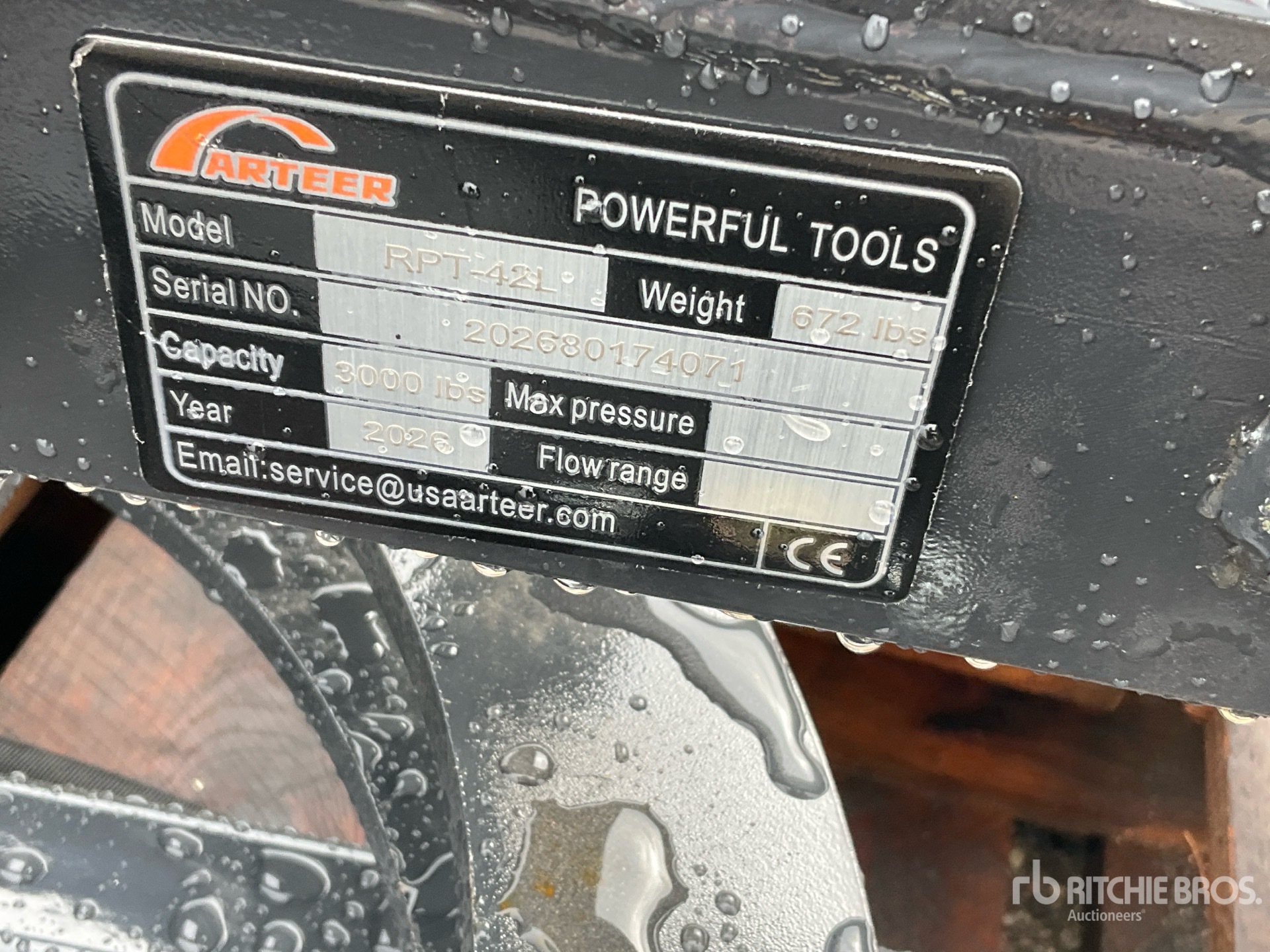 2026 ARTEER RPT-42L Rotating Hydraulic Skid Steer Forks (Unused)